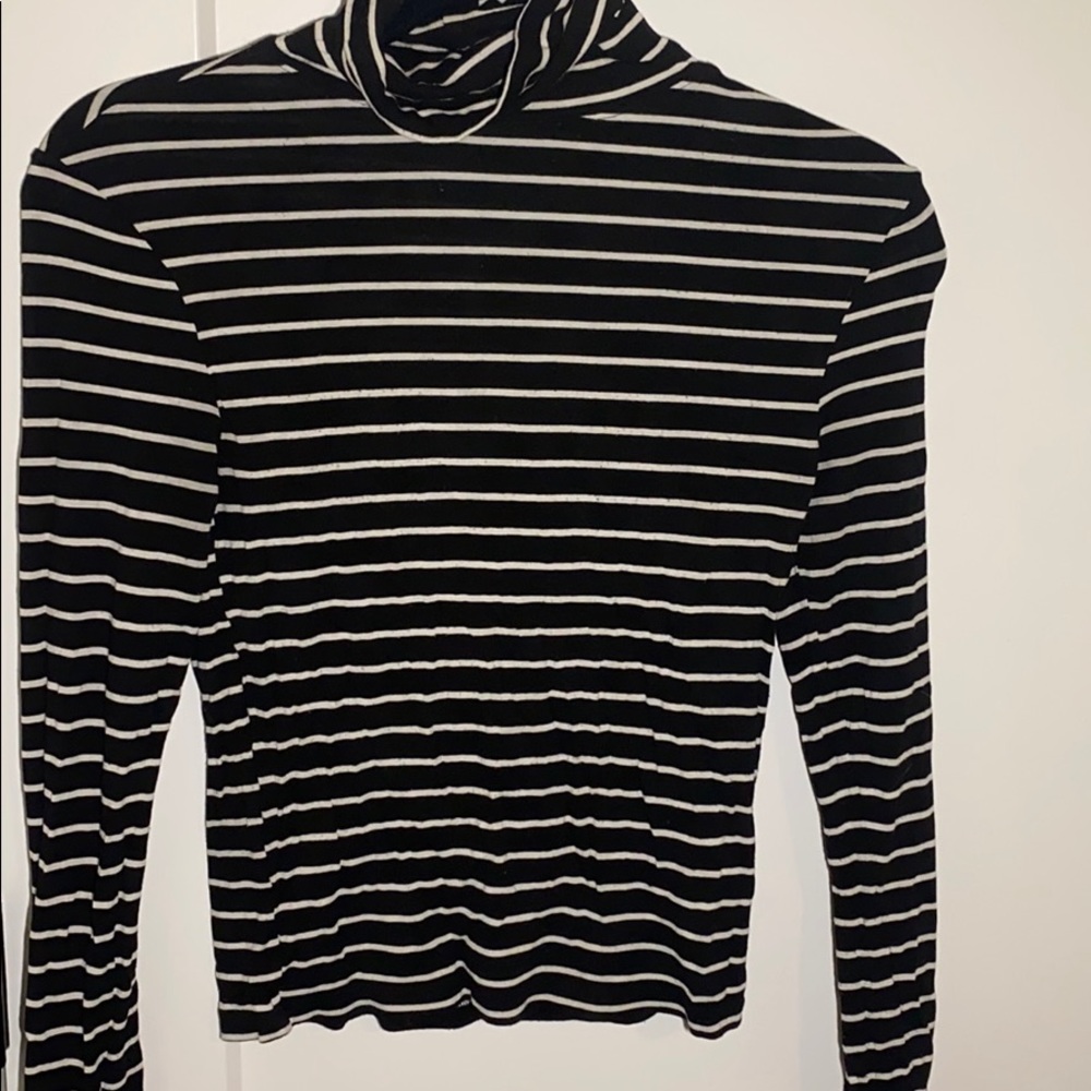 Black and white turtleneck